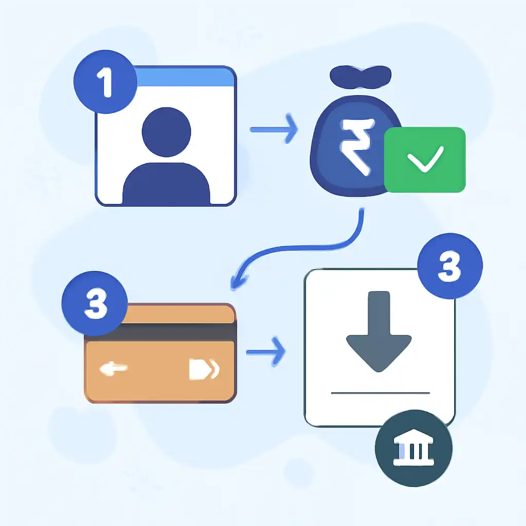 Annotated step diagram: withdrawal limits process with numbered callouts, Tiranga