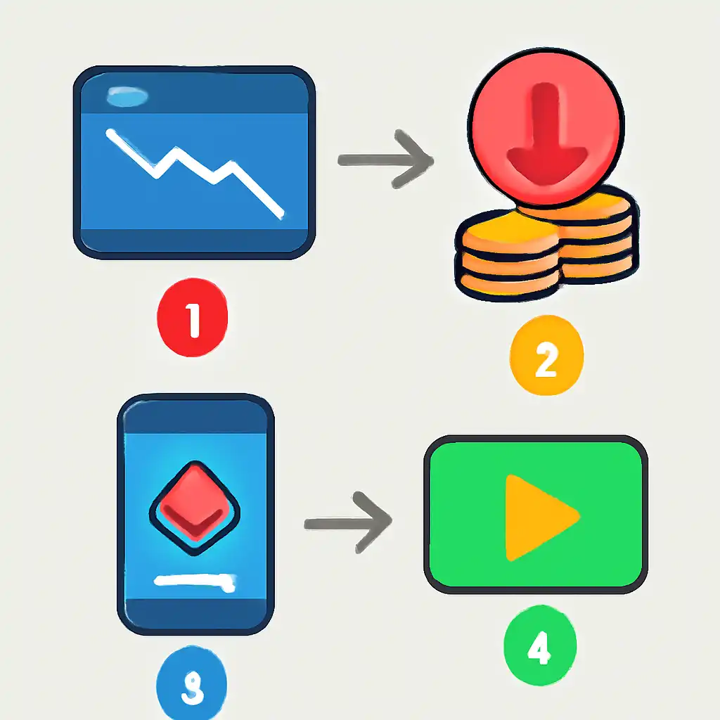 Annotated step diagram: chasing losses process with numbered callouts, Tiranga