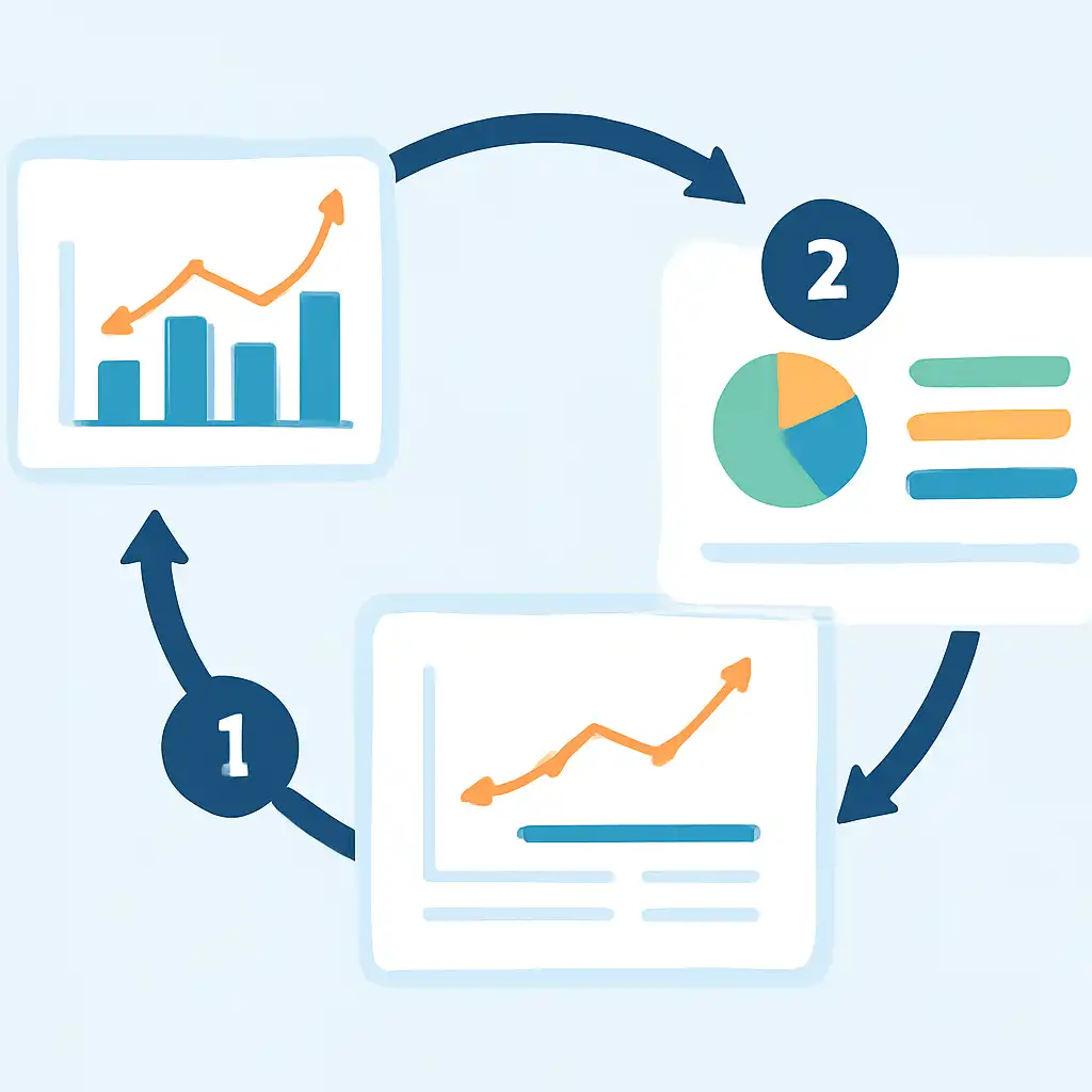Annotated step diagram: past result charts process with numbered callouts, Tiranga